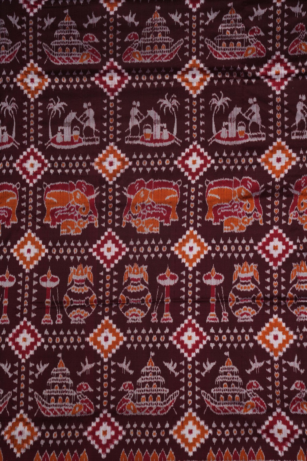 Image of Sambalpuri Silk Brown Saree