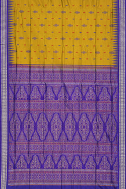 Image of Sambalpuri Silk Spring Yellow Saree