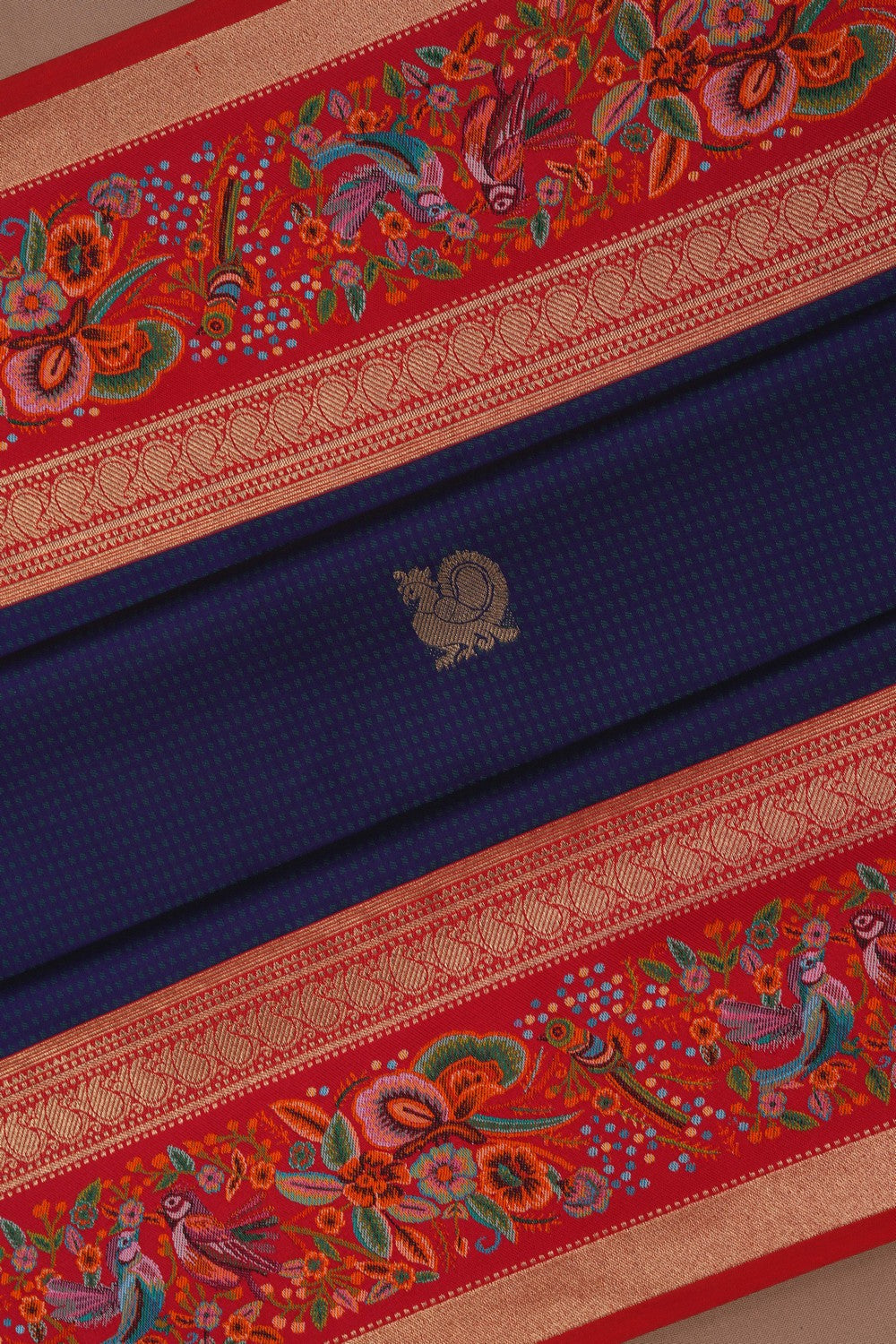 Image of Banarasi Silk Navy Blue Saree