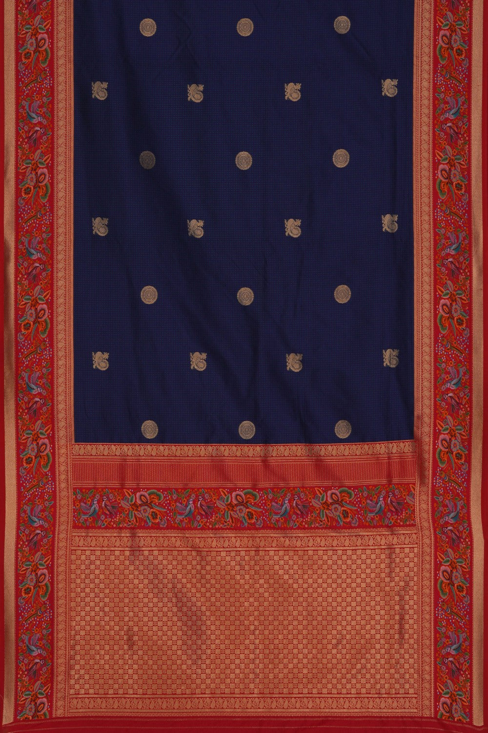 Image of Banarasi Silk Navy Blue Saree