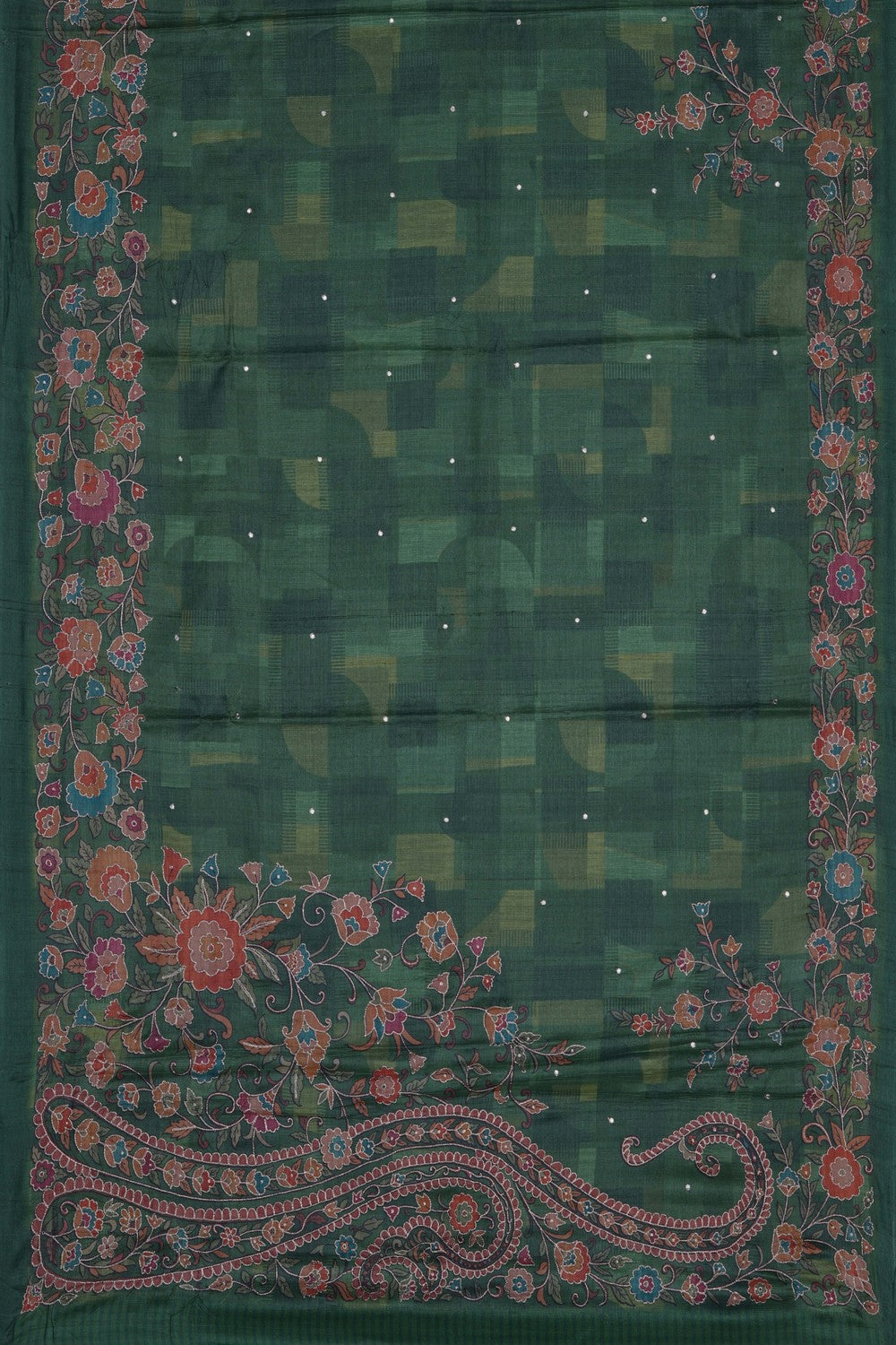 Image of Green Desi Tussar Silk Saree