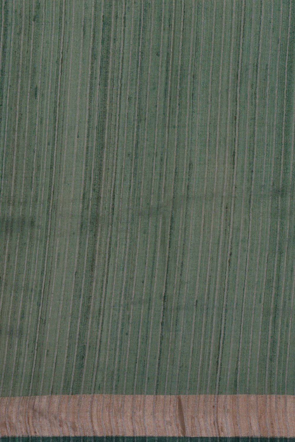 Image of Green Desi Tussar Silk Printed Saree