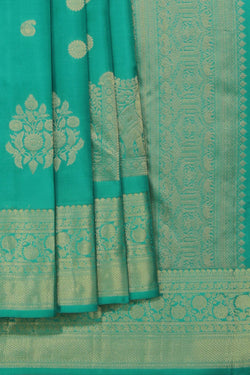 Collection of A Beautiful Sea Green Saree in a gallery layout