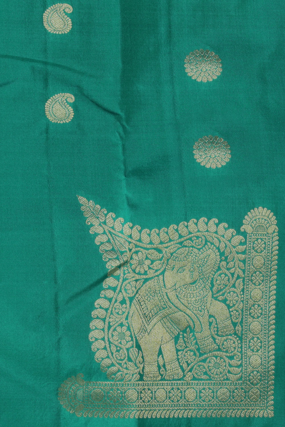 Collection of A Beautiful Sea Green Saree in a gallery layout