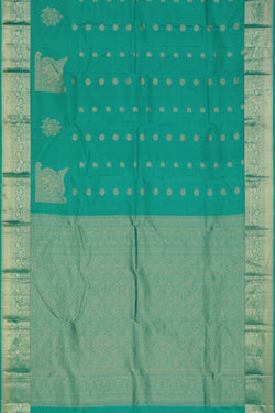 Collection of A Beautiful Sea Green Saree in a gallery layout