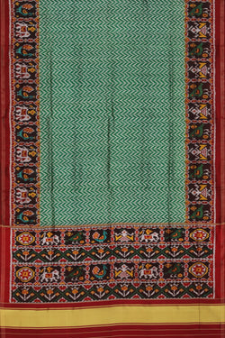 Image of Rajkot Patola Twill Silk Green Saree