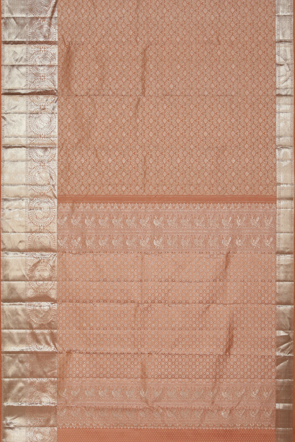 Collection of Kanchipattu Brocade Peach Saree in a gallery layout