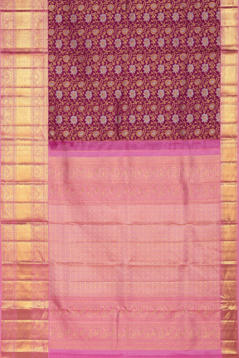 Image of Kanchipattu Brocade Violet Saree