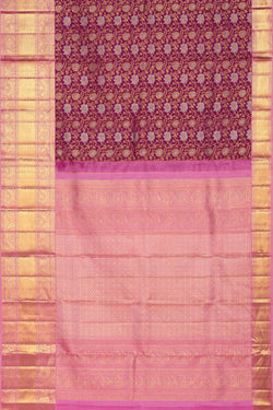 Collection of Kanchipattu Brocade Violet Saree in a gallery layout