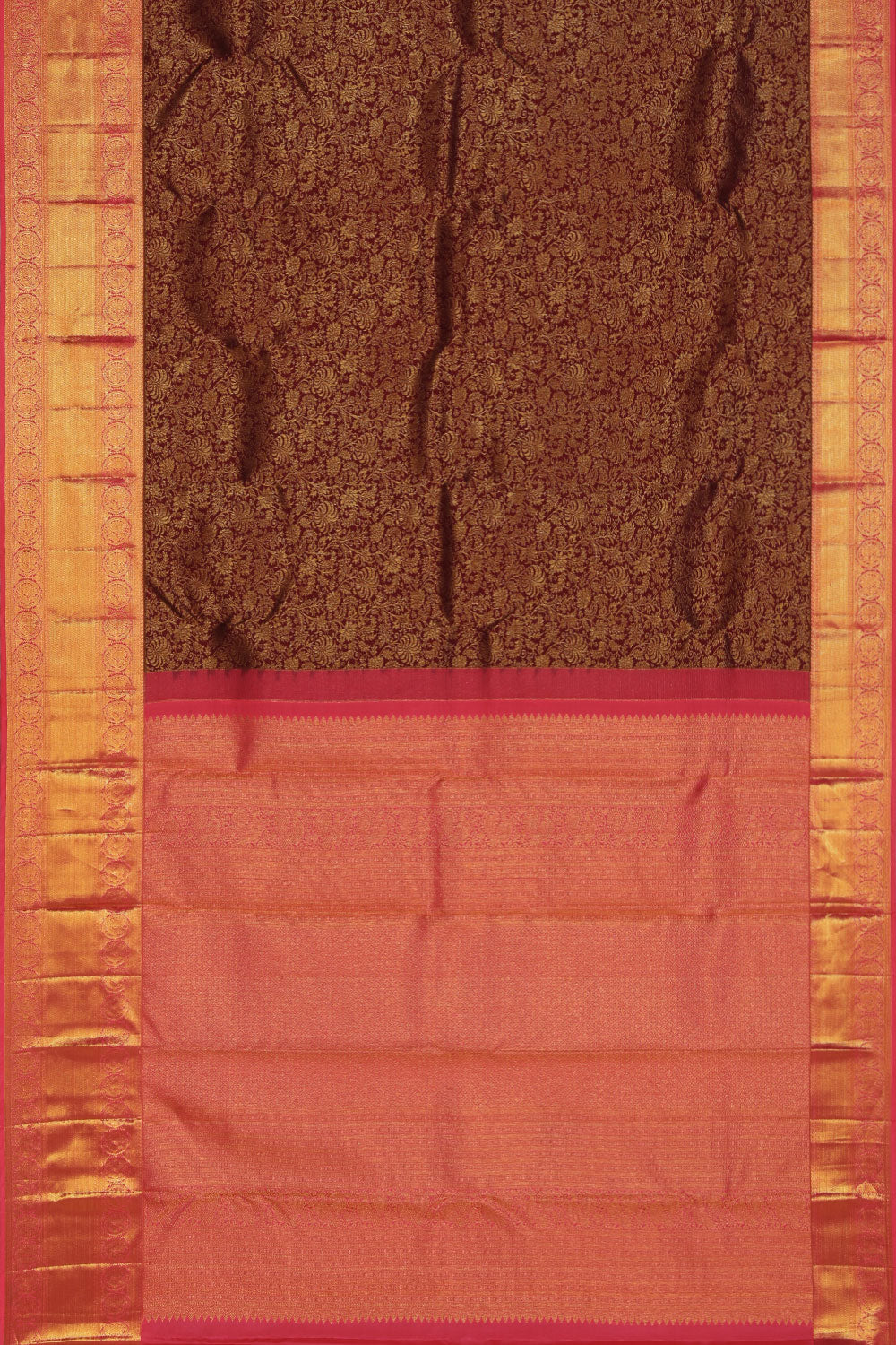 Collection of Kanchipattu Brocade Maroon Saree in a gallery layout