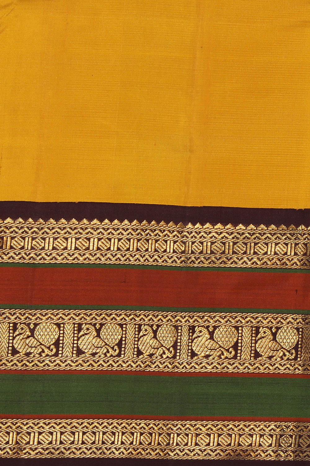 Collection of Arani Silk Yellow Saree in a gallery layout