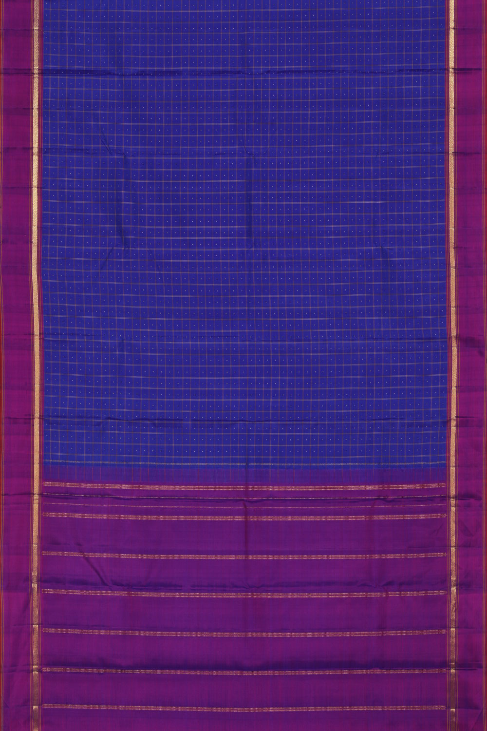 Collection of Arani Silk Royal Blue Saree in a gallery layout