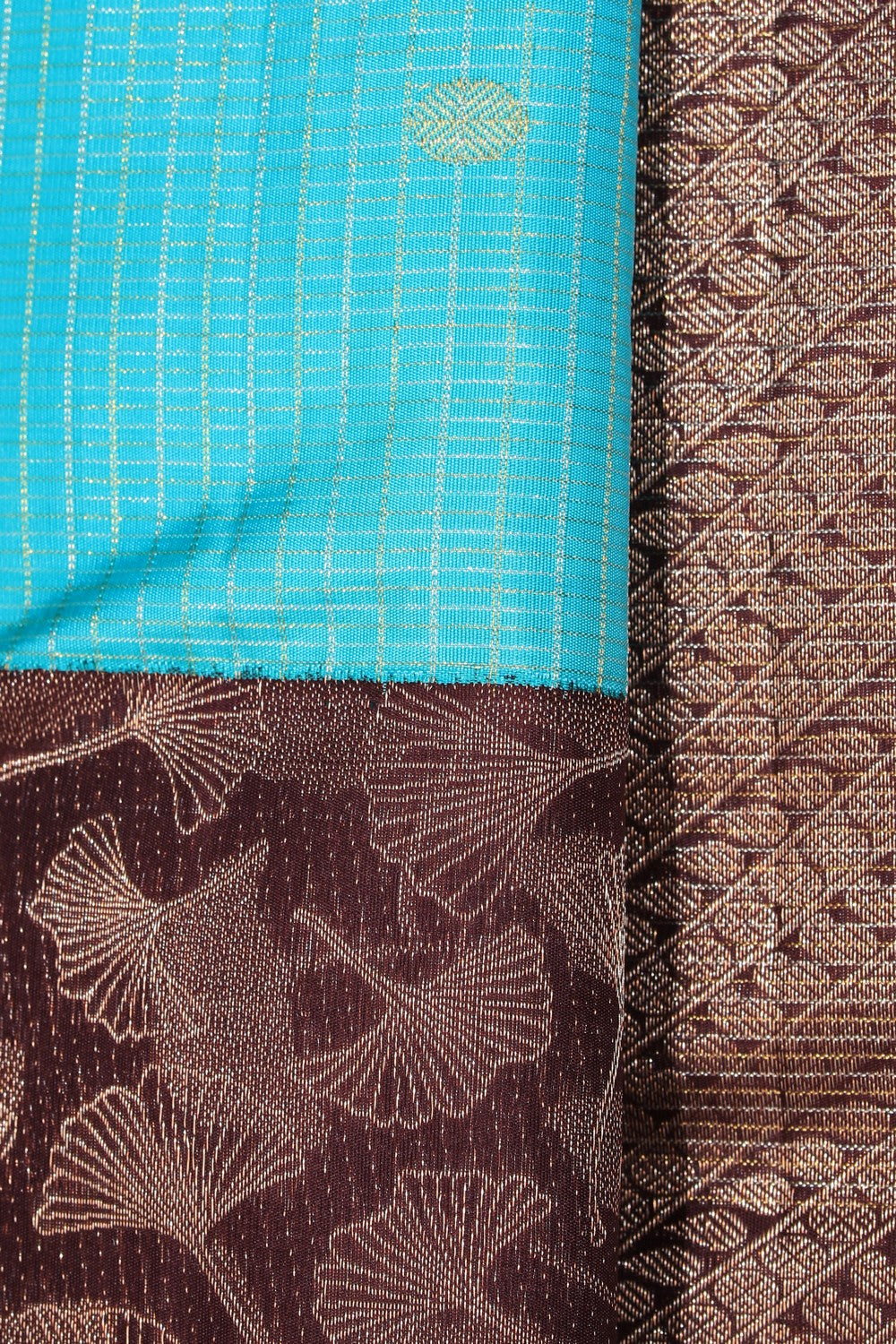 Collection of Arani Silk Turquoise Green Saree in a gallery layout