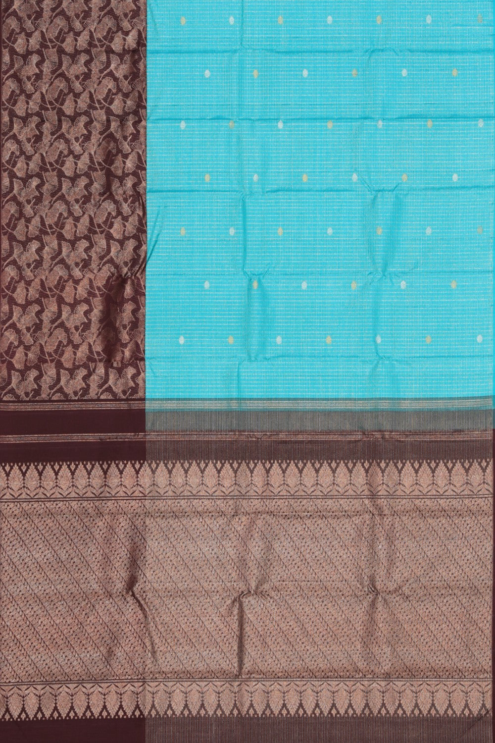 Collection of Arani Silk Turquoise Green Saree in a gallery layout