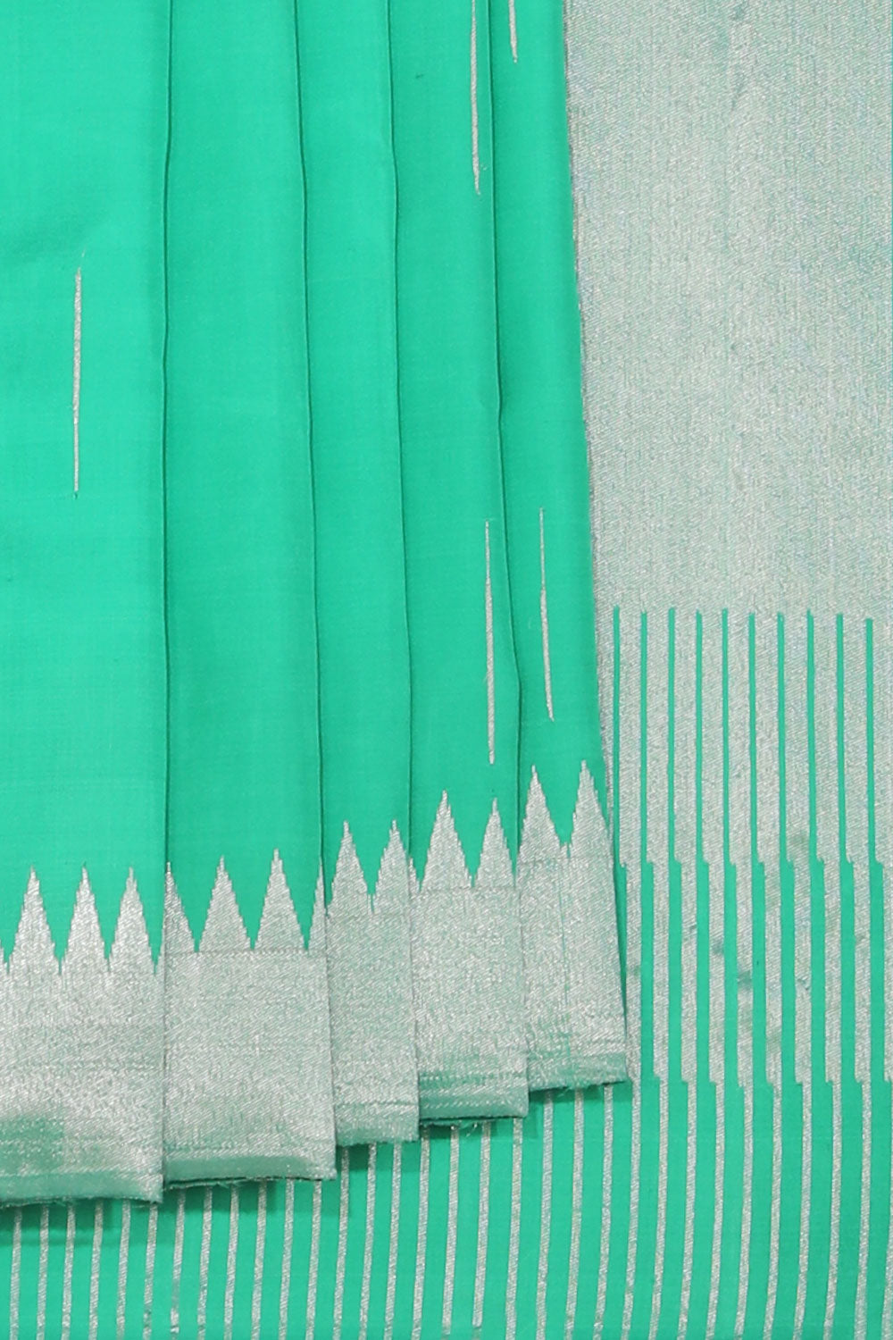 Collection of Arani Silk Green Saree in a gallery layout