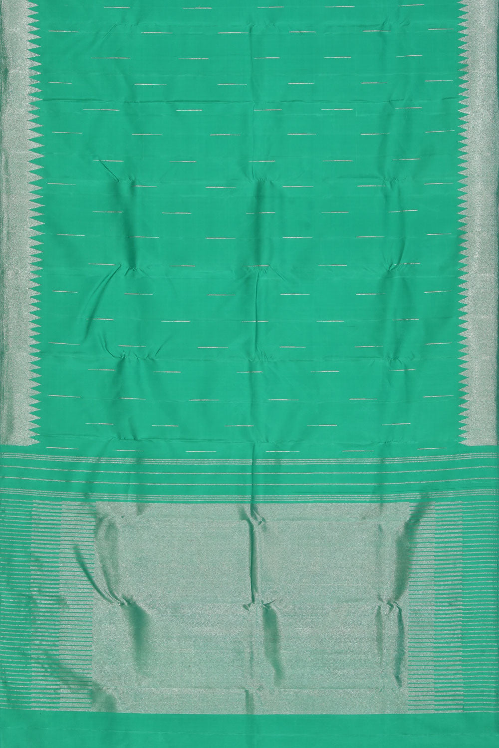 Collection of Arani Silk Green Saree in a gallery layout