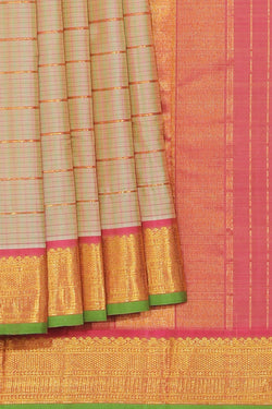 Collection of Arani Silk Beige Saree in a gallery layout