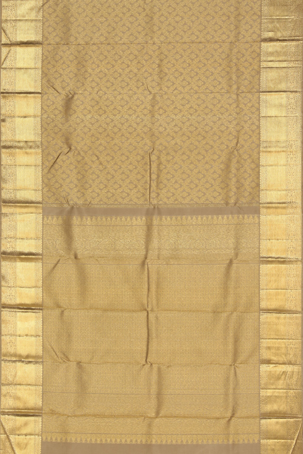 Collection of Arani Silk Beige Saree in a gallery layout