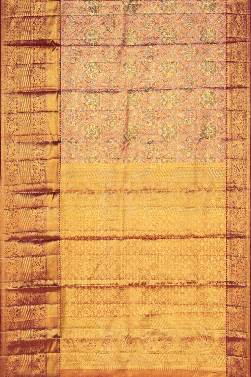 Kanchi Silk Tissue Brocade Pink Saree