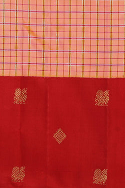 Collection of Kanchipuram Silk Orange Saree in a gallery layout