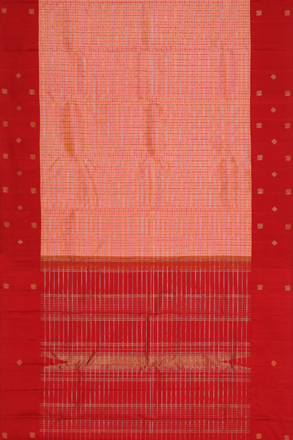 Image of Kanchipuram Silk Orange Saree