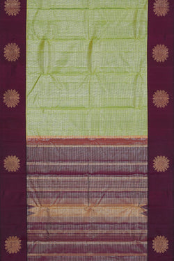 Collection of Kanchipuram Silk Spring Green Saree in a gallery layout