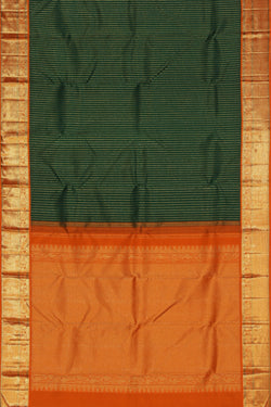 Image of Kanjivaram Silk Bottle Green Saree