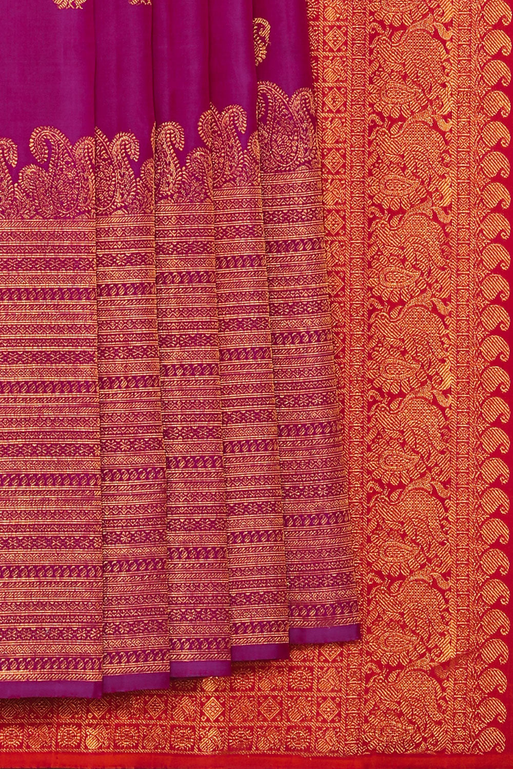 Collection of Arani Silk Violet Saree in a gallery layout