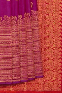 Collection of Arani Silk Violet Saree in a gallery layout