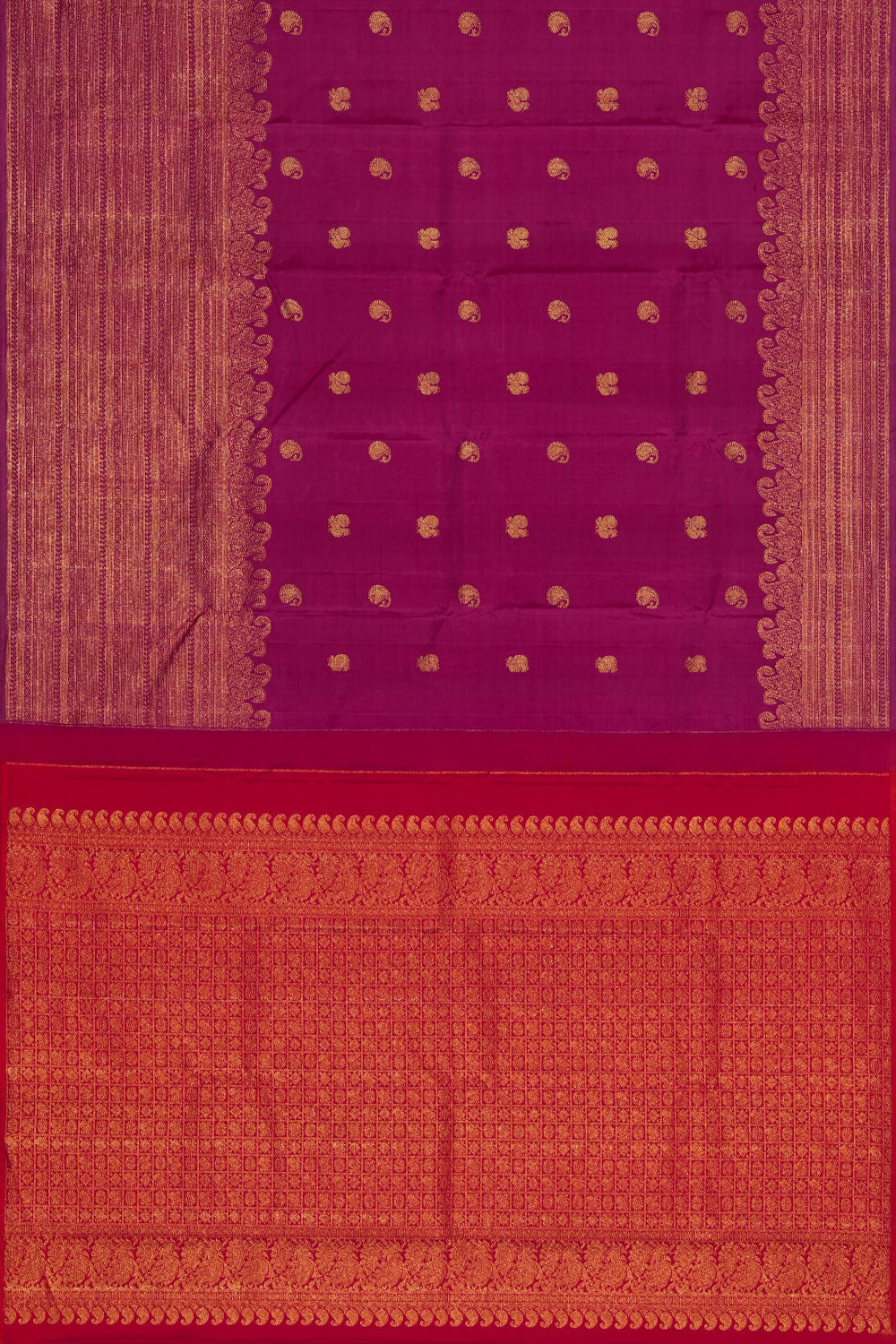 Collection of Arani Silk Violet Saree in a gallery layout