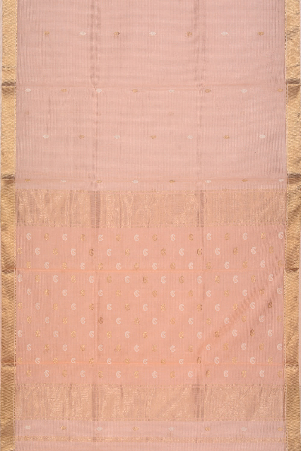 Collection of Maheshwari-Kota Pastel Peach Saree in a gallery layout