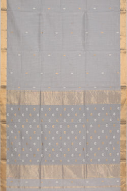 Collection of Maheshwari-Kota Pastel Grey Saree in a gallery layout