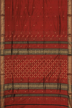 Image of Maheshwari Silk Maroon Saree