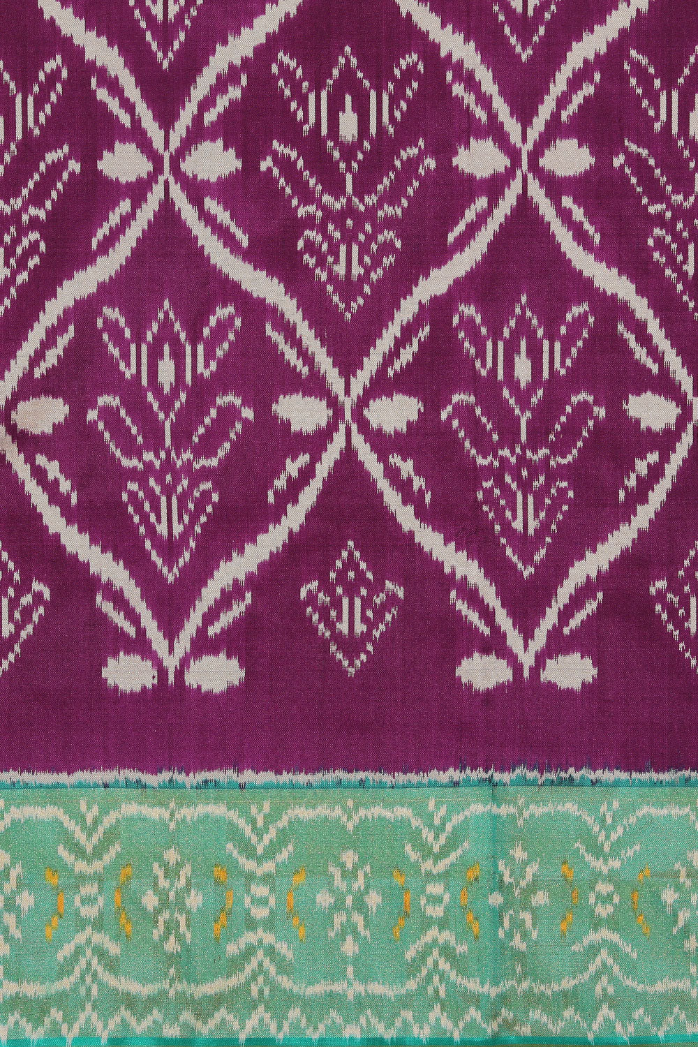 Collection of Pochampally Silk Ikat Purple Saree in a gallery layout