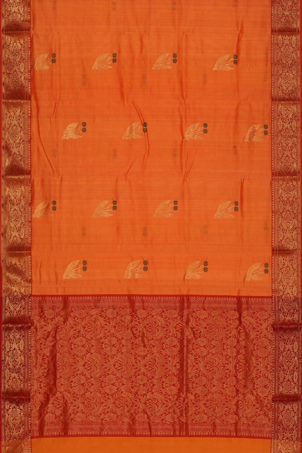 Collection of Chanderi Silk Orange Saree in a gallery layout