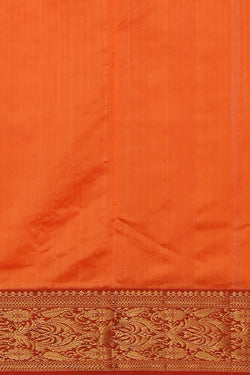 Collection of Chanderi Silk Orange Saree in a gallery layout