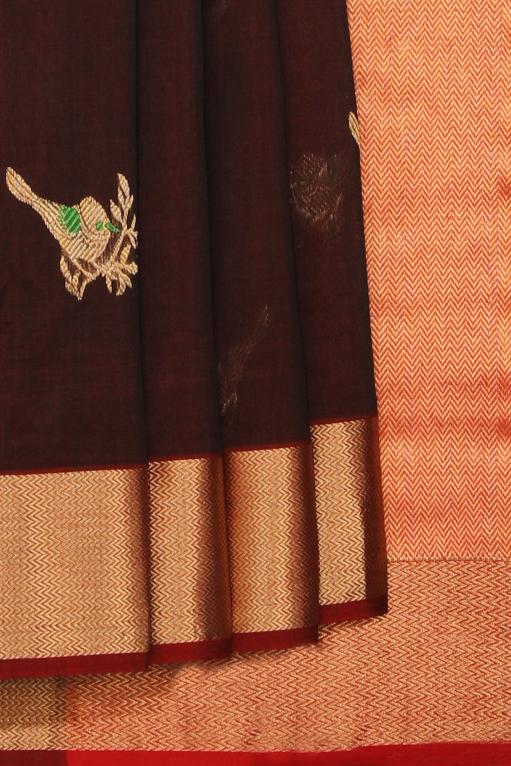 Collection of Chanderi Cotton Silk Maroon Saree in a gallery layout