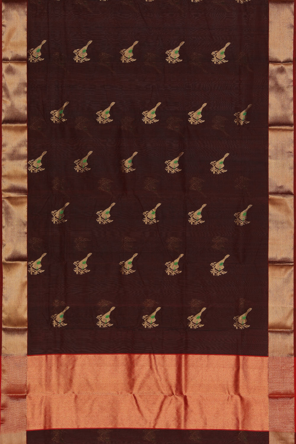 Collection of Chanderi Cotton Silk Maroon Saree in a gallery layout