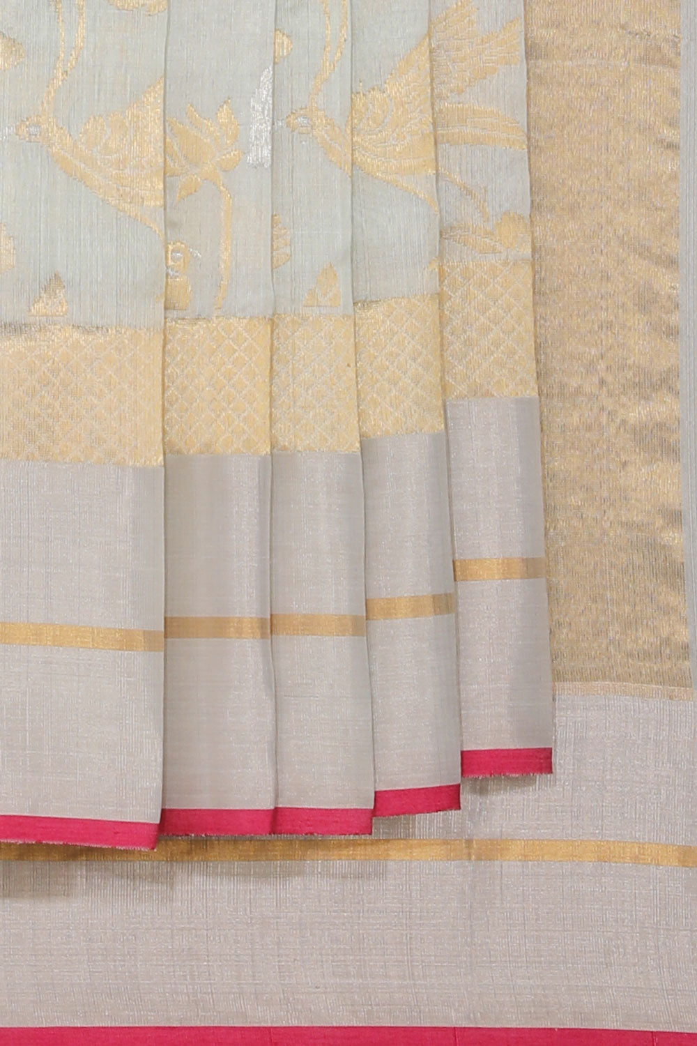 Collection of Chanderi Silk Pastel Sea Green Saree in a gallery layout