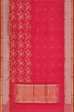 Collection of Chanderi Silk Fuchsia-Pink Saree in a gallery layout