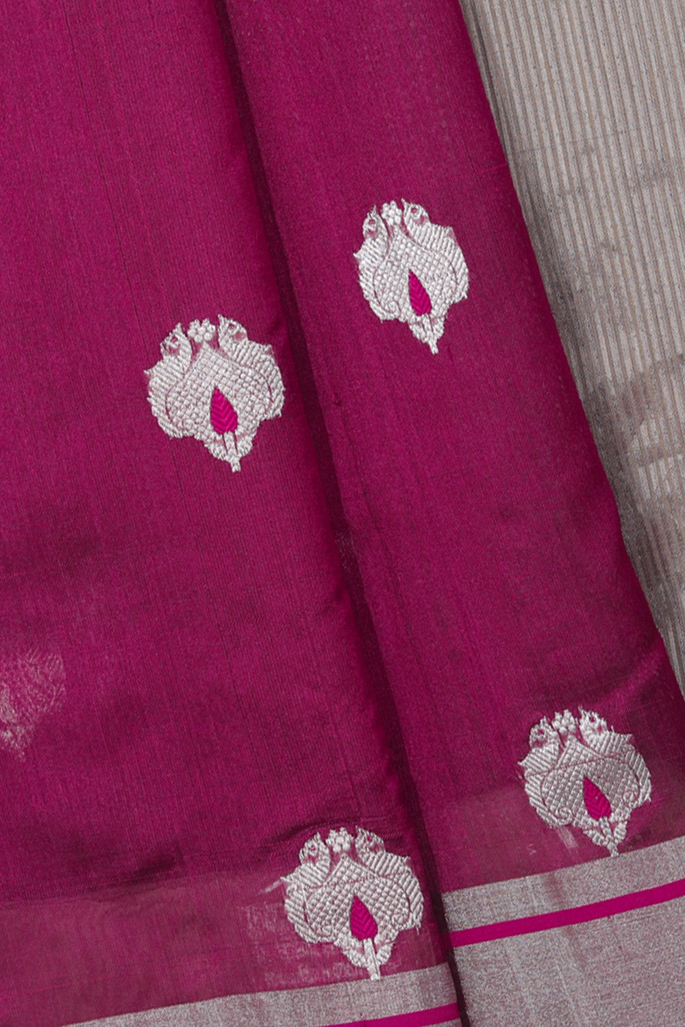 Collection of Chanderi Silk Violet Saree in a gallery layout