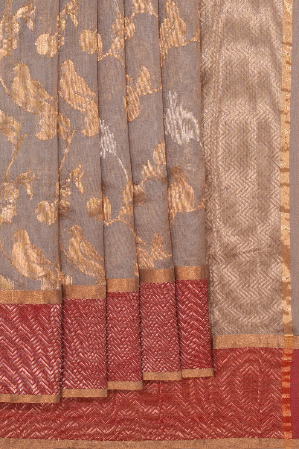 Chanderi Silk Grey Saree