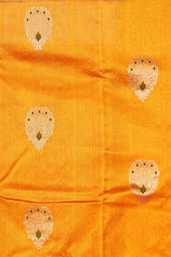 Image of Chanderi Silk Orange Saree