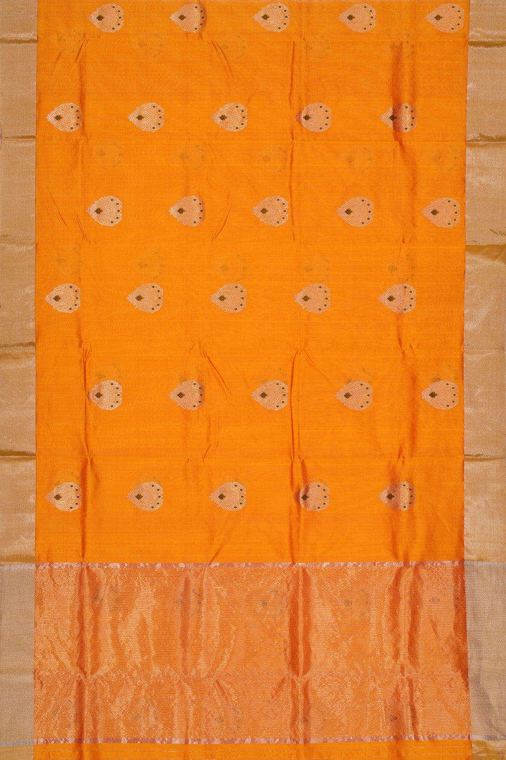 Chanderi Silk Orange Saree