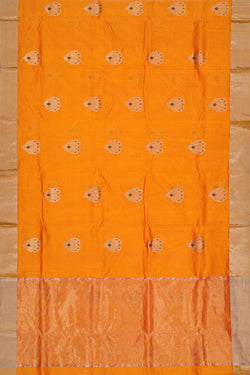 Image of Chanderi Silk Orange Saree