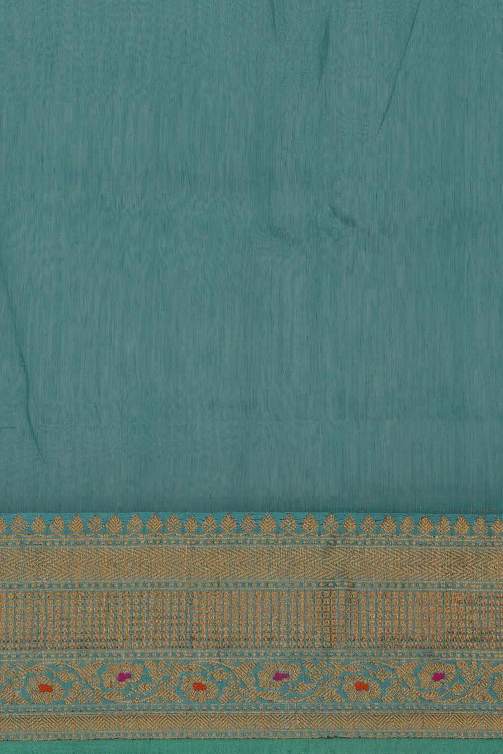 Image of Banarasi Linen Silk Turquoise Green Saree