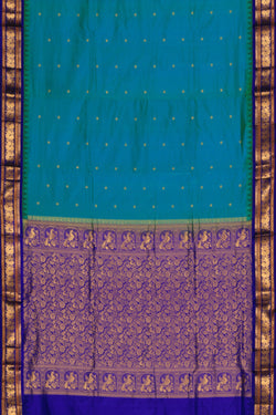 Image of Narayanpet Silk Sea Green Saree