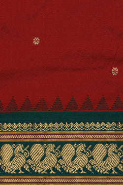 Image of Narayanpet Silk Maroon Saree