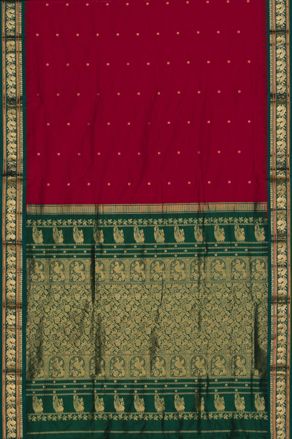 Narayanpet Silk Maroon Saree