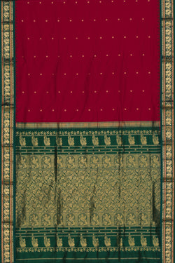 Image of Narayanpet Silk Maroon Saree